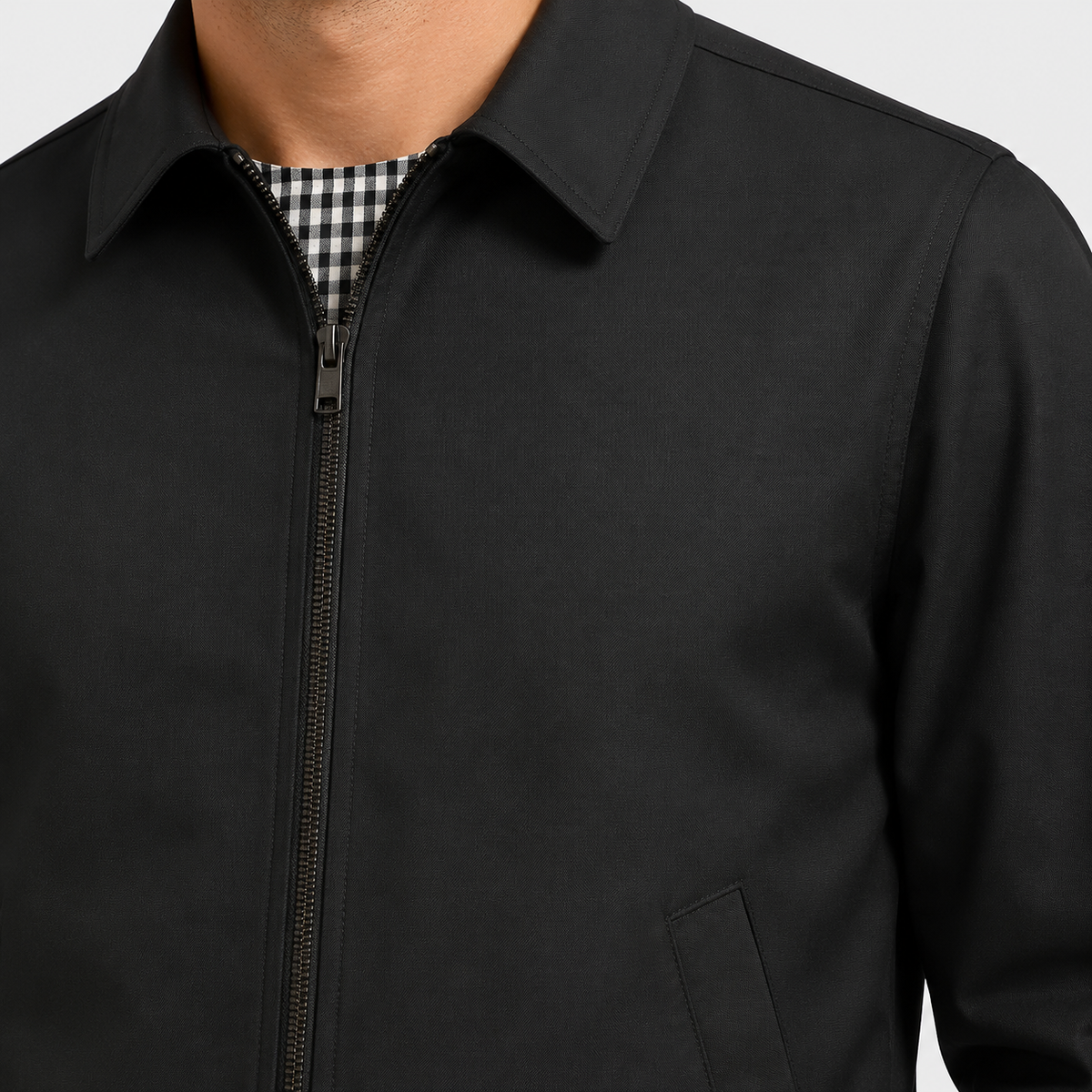 Men's Lined Harrington Jacket – Zip-Up Casual Jacket