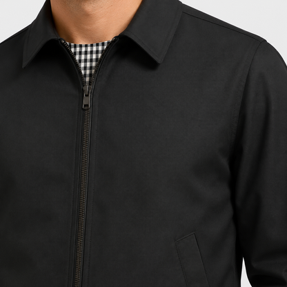 Men's Lined Harrington Jacket – Zip-Up Casual Jacket