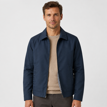 Men's Lined Harrington Jacket – Zip-Up Casual Jacket