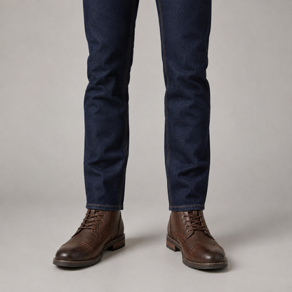 Men's Cap Toe Boots – Faux Leather Lace-Up