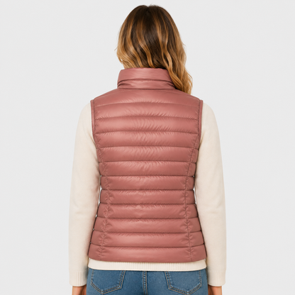 Women's Padded Gilet – Stand Collar Zip Front