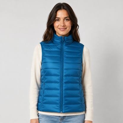 Women's Padded Gilet – Stand Collar Zip Front