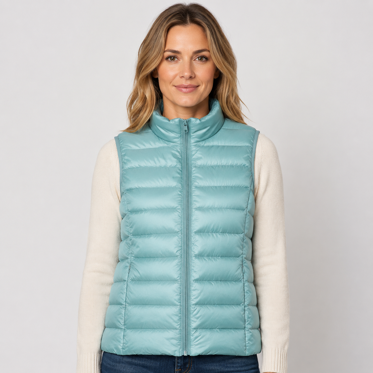 Women's Padded Gilet – Stand Collar Zip Front