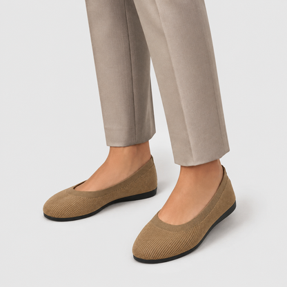 Women's Knitted Ballet Flats – Round Toe Slip-On Shoes