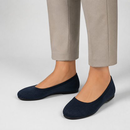 Women's Knitted Ballet Flats – Round Toe Slip-On Shoes