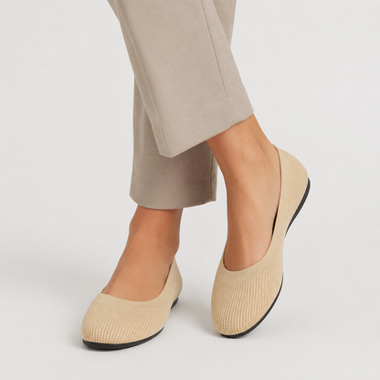 Women's Knitted Ballet Flats – Round Toe Slip-On Shoes