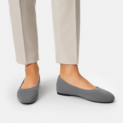 Women's Knitted Ballet Flats – Round Toe Slip-On Shoes