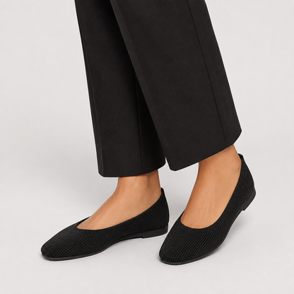 Women's Knitted Ballet Flats – Round Toe Slip-On Shoes