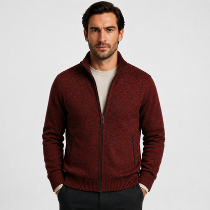 Men's Zip-Up Knit Cardigan – Smart Casual Layer