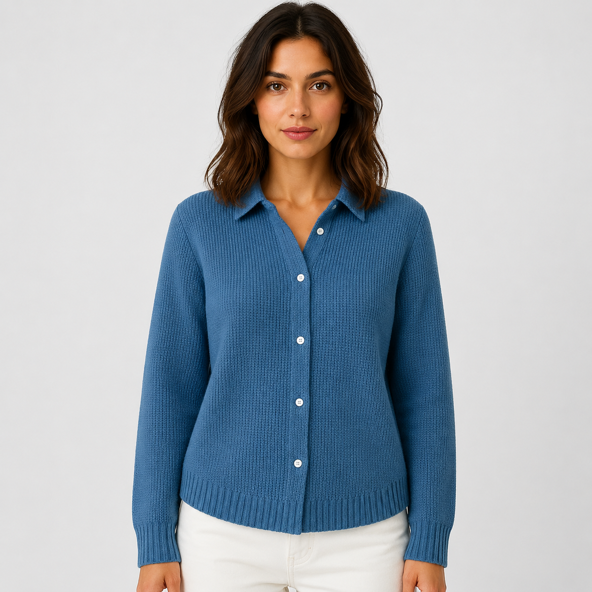 Women's Longline Knit Cardigan – Button Front