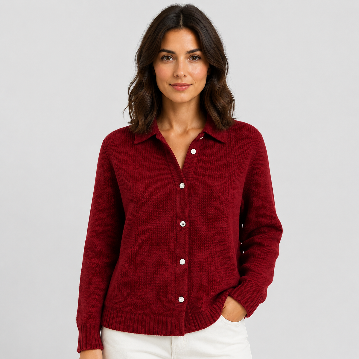 Women's Longline Knit Cardigan – Button Front