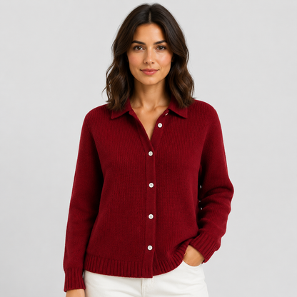 Women's Longline Knit Cardigan – Button Front