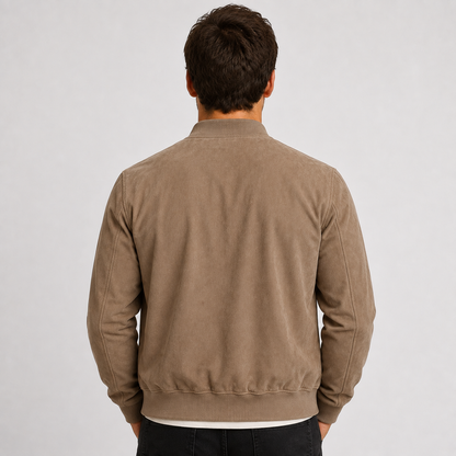 Men's Suede Bomber Jacket – Lightweight Smart Casual