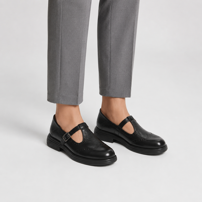 Women's Leather Mary Janes – Strap Flat Shoes
