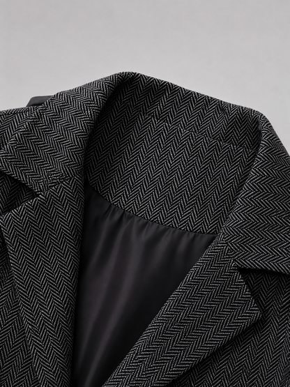 Men’s Tailored Herringbone Waistcoat – Vintage Smart Casual Style