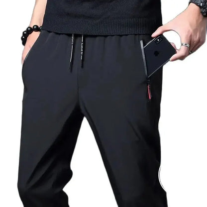 Heren casual broek recht slim fit elastische taille jogger Koreaans klassiek blauw zwart grijs mannelijke merkbroek plus maat