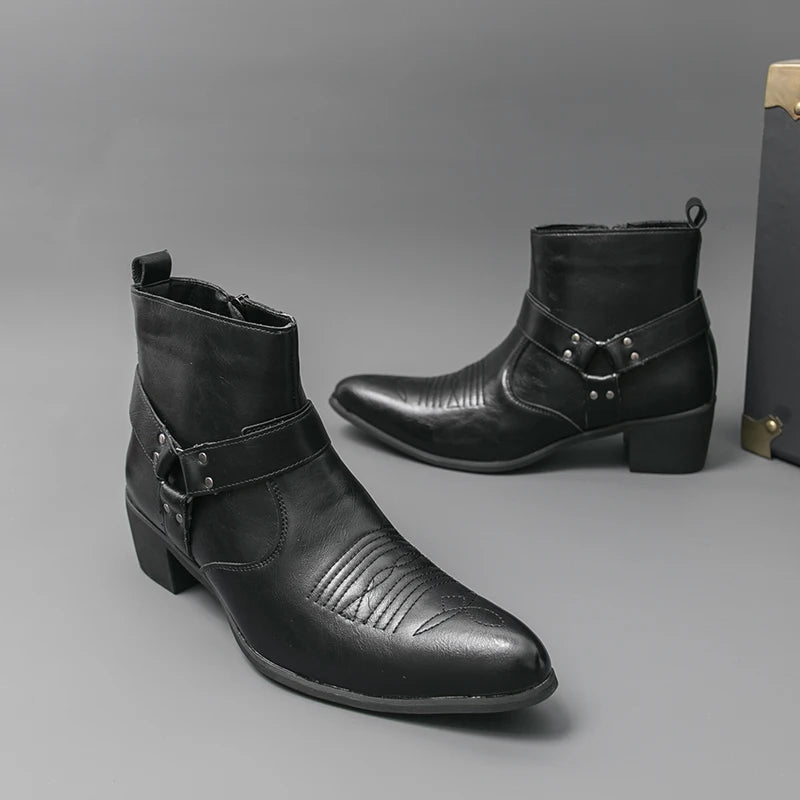 Winter mannelijke schoenen Hoge kwaliteit herenlaarzen Stijlvolle mannelijke schoenen Hoge hakken Herenlaarzen