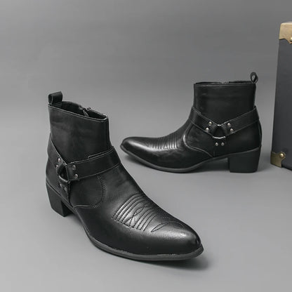 Winter mannelijke schoenen Hoge kwaliteit herenlaarzen Stijlvolle mannelijke schoenen Hoge hakken Herenlaarzen