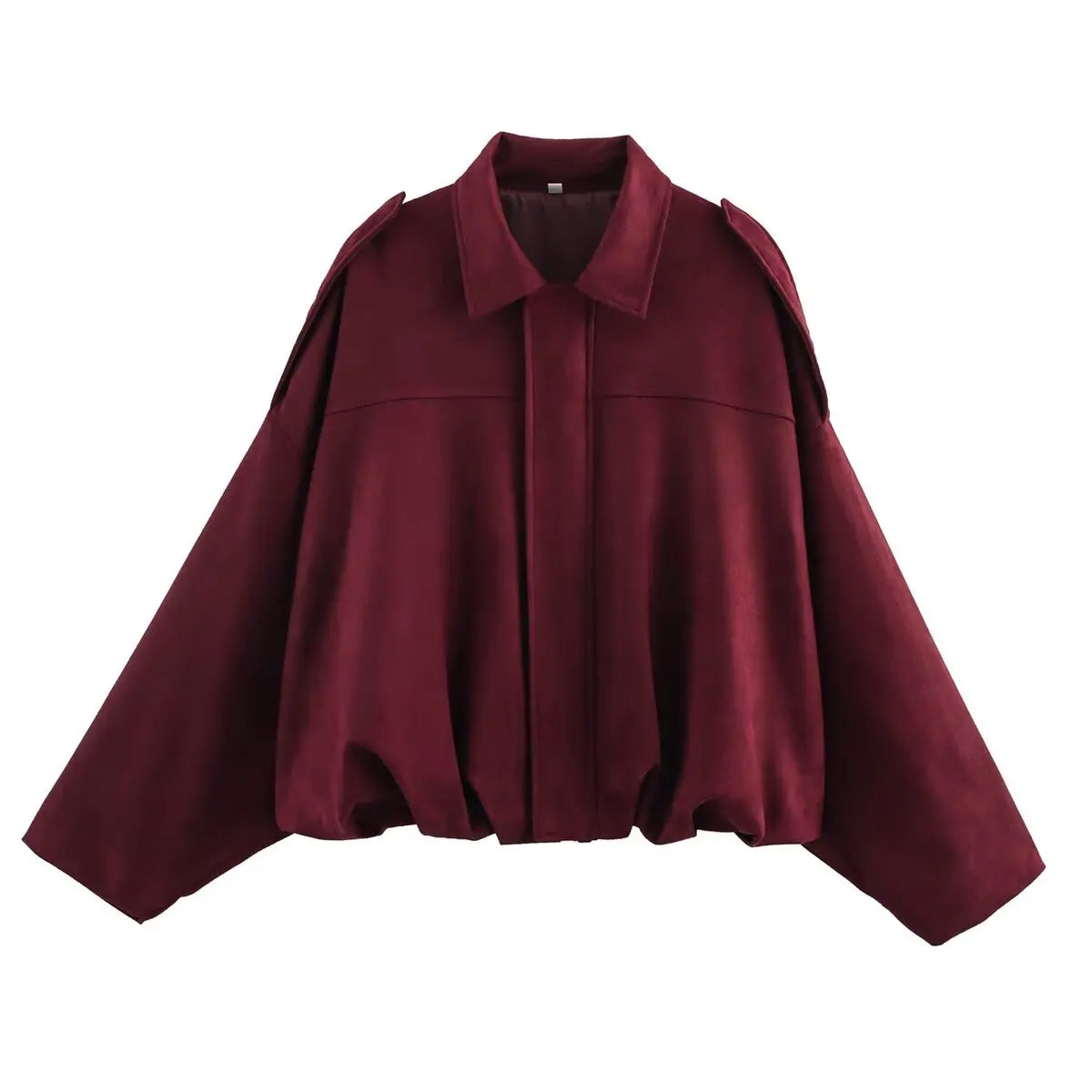 TFMLN Vrouwen Suede Bomberjack Lente Nieuwe Mode Lange Mouw Rits Oversize Effen Bomberjas Chic Lady 2025, Streetwear