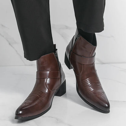 Winter mannelijke schoenen Hoge kwaliteit herenlaarzen Stijlvolle mannelijke schoenen Hoge hakken Herenlaarzen