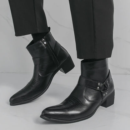 Winter mannelijke schoenen Hoge kwaliteit herenlaarzen Stijlvolle mannelijke schoenen Hoge hakken Herenlaarzen