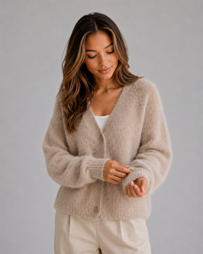 Women's Soft Knit Cardigan – Button Front V-Neck Sweater