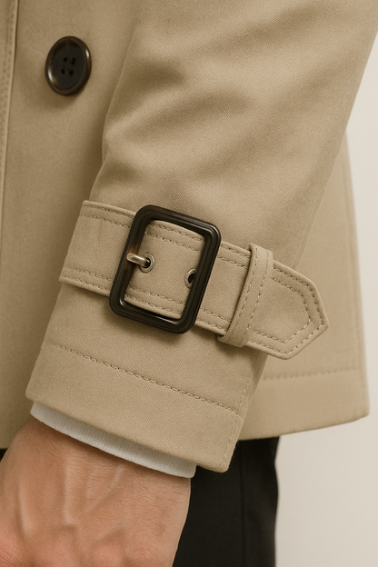 Men’s Belted Trench Coat – Classic Tailored Style