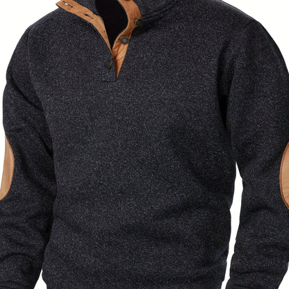 Autumn and winter Men's stand-collar long-sleeve casual sweatshirt top