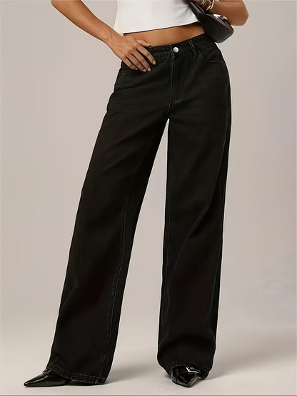 Summer New Low-Rise Light-Colored Straight Leg Loose Casual Office Commuter Women's Stretch Denim Jeans