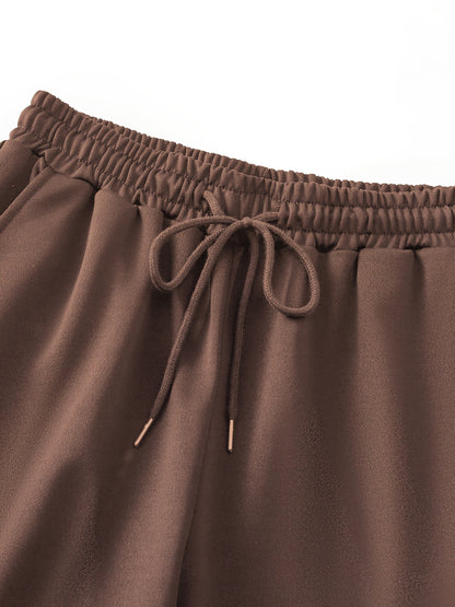 4pcs Women's Casual Jogger Pants with Drawstring and Dual Pockets, Solid Color Women's Apparel Suitable for All Seasons