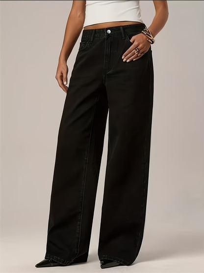 Summer New Low-Rise Light-Colored Straight Leg Loose Casual Office Commuter Women's Stretch Denim Jeans